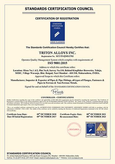 Certificate of Standard for Company